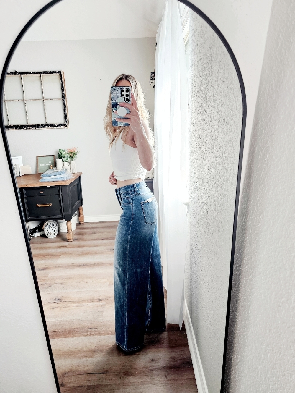 RISEN High Rise Medium Wash Slouchy Baggy Jeans Wide Leg Relaxed Various NEW - Picture 10 of 17